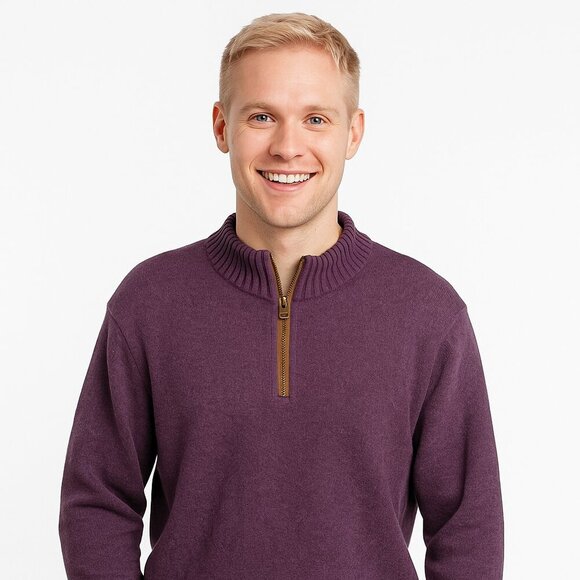 Vineyard Vines Purple 1/4 Zip Pullover Sweater Men X-Large Preppy Cotton Classic - Picture 1 of 12